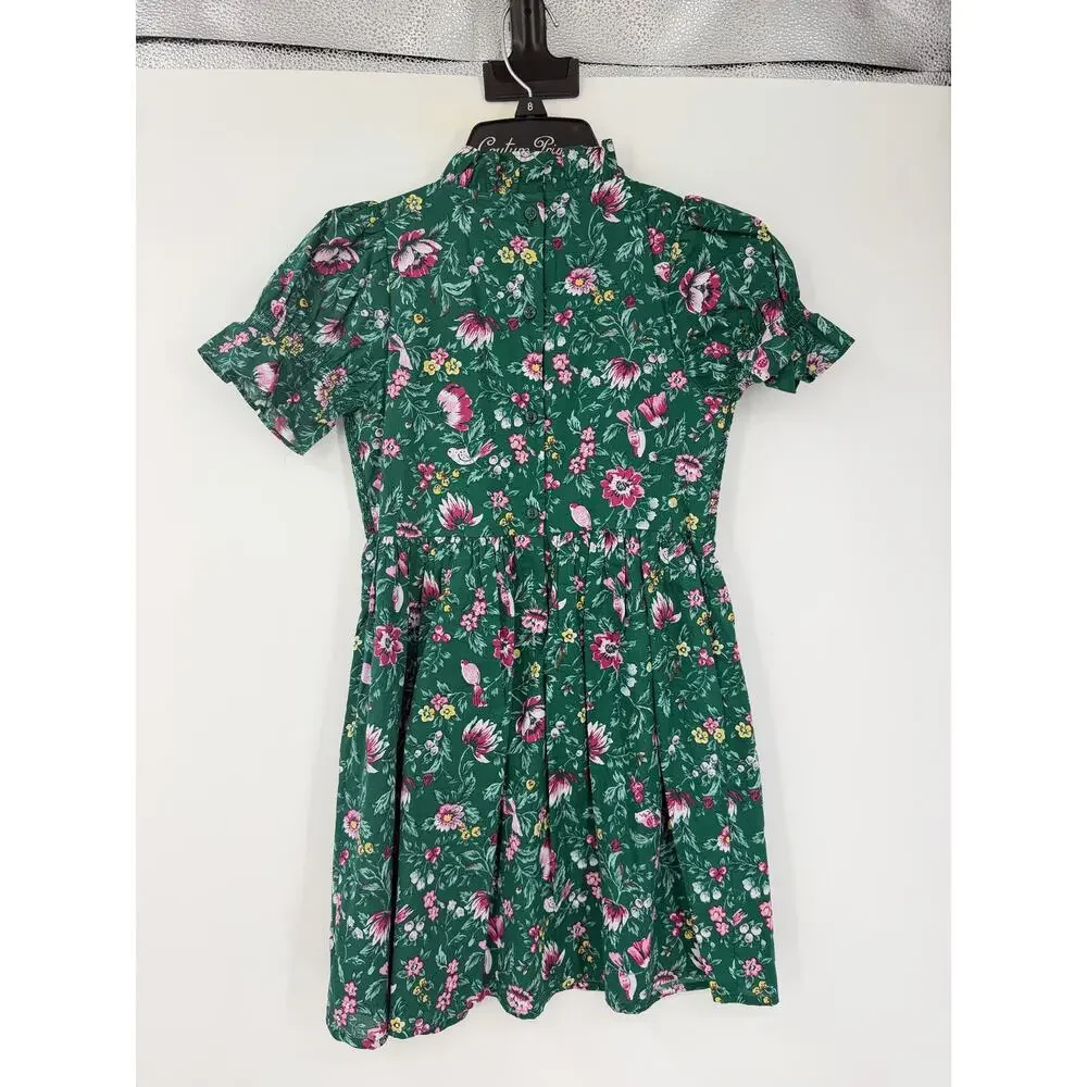 Janie and Jack Girls 8 Dress Enchanted Forest Hannah Smoked Cotton Green NWT